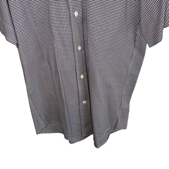 Facconable Classique Houndstooth Plaid Short Sleeve Button Down Shirt Men's M - Picture 6 of 11
